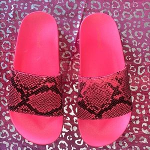 Hot pink slides super cute